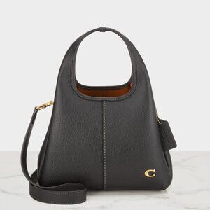 COACH Lana Shoulder Bag 23 Black CM545 Handbag Crossbody Diagonal Leather